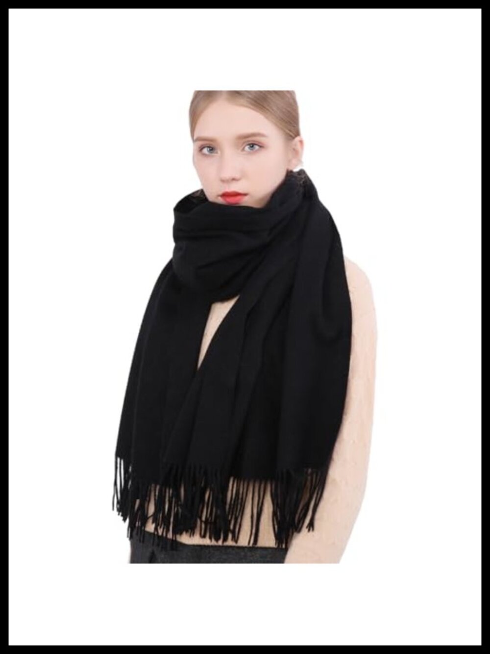 Soft Pashmina Shawl Wrap Fringe Women Evening Dress Scarf